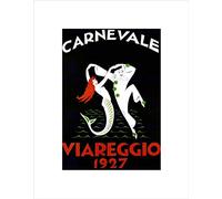Wee Blue Coo Cultural Viareggio Carnival Mermaid Clown Italy Vintage Wall Art Print