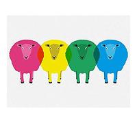 Wee Blue Coo Cute Colourful Cartoon Sheep Unframed Wall Art Print Poster Home Decor Premium