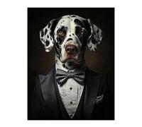 Wee Blue Coo Dalmatian Dinner Jacket Portrait Dog Large Wall Art Poster Print Thick Paper 18X24 Inch