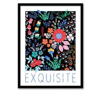Wee Blue Coo Dark Floral Exquisite Quote Colourful Black Bold Artwork Framed Wall Art Print A4