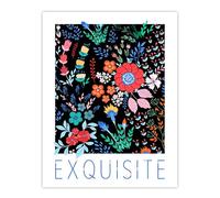 Wee Blue Coo Dark Floral Exquisite Quote Colourful Black Bold Extra Large XL Wall Art Poster Print