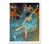 Wee Blue Coo Degas Dancer Old Master Painting Art Print Framed Poster Wall Decor 12X16 Inch