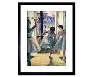 Wee Blue Coo Degas Three Dancers Practice Room Painting Picture Framed Wall Art Print