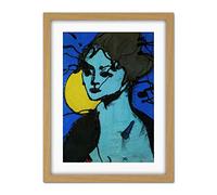 Wee Blue Coo Delanghe Priestess Of The Moon Artwork Framed Wall Art Print 18X24 Inch