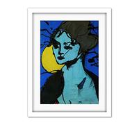 Wee Blue Coo Delanghe Priestess Of The Moon Artwork Framed Wall Art Print 18X24 Inch