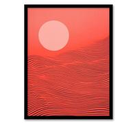 Wee Blue Coo Desert Coral Pink Orange Sunset Abstract Artwork Framed Wall Art Print A4