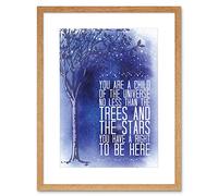 Wee Blue Coo Desiderata Ehrman Child Universe Trees Stars Artwork Framed Wall Art Print 12X16 Inch
