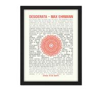 Wee Blue Coo Desiderata Ehrman Mandala Artwork Framed Wall Art Print 18X24 Inch
