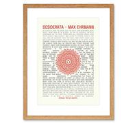 Wee Blue Coo Desiderata Ehrman Mandala Artwork Framed Wall Art Print 9X7 Inch