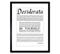 Wee Blue Coo Desiderata Ehrmann Placidly Amid Yourself Quote Framed Wall Art Print