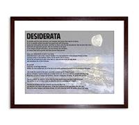 Wall Art Print Desiderata Ehrmann Placidly Noise Haste Quote Artwork Framed 9X7 Inch Artery8 Brown W7 inch x H9 inch