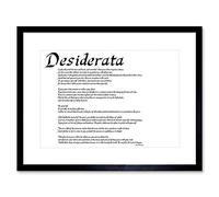 Wee Blue Coo Desiderata Go Placidly Amid Noise Haste Quote Ehrmann Framed Wall Art Print