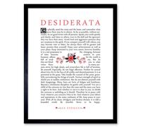 Wee Blue Coo Desiderata Poem MAx Ehrmann Floral Home Decor 12x16" Framed Art Print in White | Size: W12" x H16" Wee Blue Coo White W12" x H16"