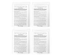 Wee Blue Coo Desiderata Poem Typography Max Ehrmann Pack of 4 Greeting Cards in White | Size: 4 Pack Wee Blue Coo White 4 Pack