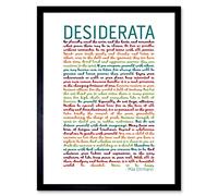 Wee Blue Coo Desiderata Rainbow Words Ehrmann Typography Art Print Framed Poster Wall Decor 12X16 Inch