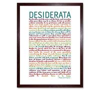 Wee Blue Coo Desiderata Rainbow Words Ehrmann Typography Art Print Framed Poster Wall Decor 12X16 Inch