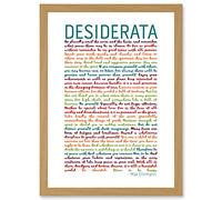 Wee Blue Coo Desiderata Rainbow Words Mav Ehrmann Typography Inspiration A4 Artwork Framed Wall Art Print