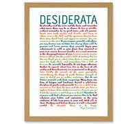 Wee Blue Coo Desiderata Rainbow Words Mav Ehrmann Typography Inspiration Artwork Framed A3 Wall Art Print