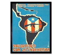 Wee Blue Coo Determination Latin America Cuba Revolution Art Print Framed Poster Wall Decor 12X16 Inch