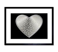 Wee Blue Coo Diamond Heart Silver Bling Art Framed Wall Art Print