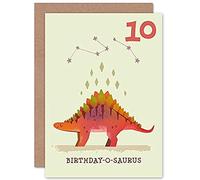 Wee Blue Coo Dinosaur Boys 10th Birthday Card Stegosaurus