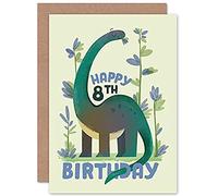 Wee Blue Coo Dinosaur Boys 8th Birthday Card Apatosaurus