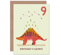 Wee Blue Coo Dinosaur Boys 9th Birthday Card Stegosaurus