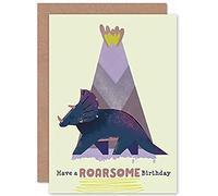 Wee Blue Coo Dinosaur Boys Birthday Card Triceratops