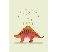 Wee Blue Coo Dinosaur Stegosaurus Canvas Wall Art Print