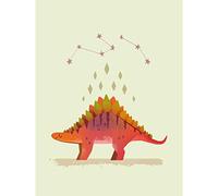 Wee Blue Coo Dinosaur Stegosaurus Canvas Wall Art Print