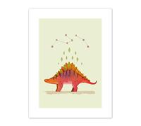 Wee Blue Coo Dinosaur Stegosaurus Canvas Wall Art Print