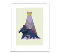 Wee Blue Coo Dinosaur Triceratops Framed Wall Art Print