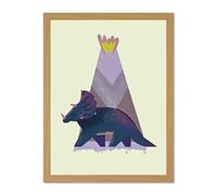 Wee Blue Coo Dinosaur Triceratops Wall Large Framed Art Print Poster Wall Decor 18x24 inch