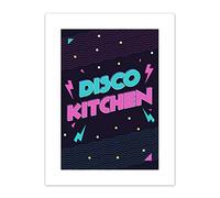 Wee Blue Coo Disco Kitchen 80s Art Print Canvas Premium Wall Decor Poster
