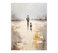 Wee Blue Coo Dog Walkers Dream Simple Calm Neutral Large Wall Art Poster Print Thick Paper 18X24 Inch