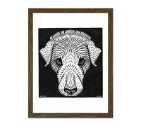 Wee Blue Coo Dogs head Julie De Graag Icon Large Framed Art Print Wall Poster 18x24 inch