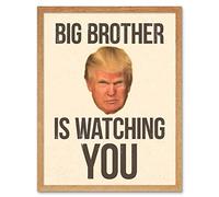 Wee Blue Coo Donald Trump Big Brother Colour 1984 George Orwell Art Print Framed Poster Wall Decor 12X16 Inch
