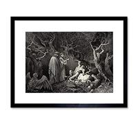 Wee Blue Coo DORE INFERNO CANTO 13 DANTE OLD MASTER BLACK FRAMED ART PRINT B12X302