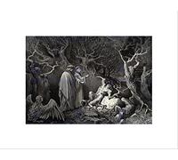 Wee Blue Coo DORE INFERNO CANTO 13 DANTE OLD MASTER BLACK FRAMED ART PRINT B12X302