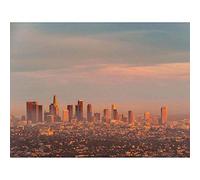 Wee Blue Coo Downtown Los Angeles Sunset Art Print Poster Wall Decor 12X16 Inch