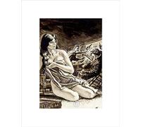 Wee Blue Coo Drawing 1967 Bar Brawl Semi Naked Girl Wall Art Print