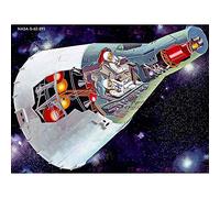 Wee Blue Coo Drawing Nasa 1965 Project Gemini Art Print Poster Wall Decor 12X16 Inch