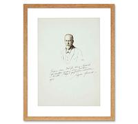 Wee Blue Coo Drawing Sigmund Freud Signed Psychoanalysis Picture Framed Wall Art Print