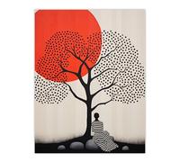 Wee Blue Coo Dreaming In Spots And Stripes Red Black Extra Large XL Wall Art Poster Print