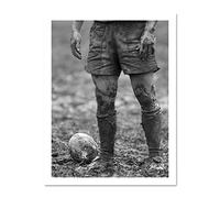 Wee Blue Coo Dt Ball Rugby Mud Bowl Art Large Framed Art Print Poster Wall Decor 18x24 inch