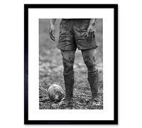 Wee Blue Coo Dt Ball Rugby Mud Bowl Frame Wooden Art Framed Wall Art Print
