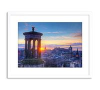 Wee Blue Coo Dt Calton Hill Edinburgh Sunset Picture Photo Framed Wall Art Print
