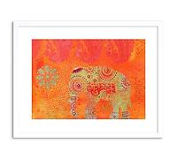 Wee Blue Coo Dt Indian Collage Elephant Photo Framed Wall Art Print