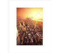 Wee Blue Coo Dt New York Birds Eye View Sunrise Art Picture Wall Art Print