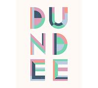 Wee Blue Coo Dundee Colourful Word Art Large Wall Art Print 18X24